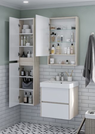 Зеркальный шкаф Aquaton Сканди 55 1A252102SDB20 Белый Дуб верона 