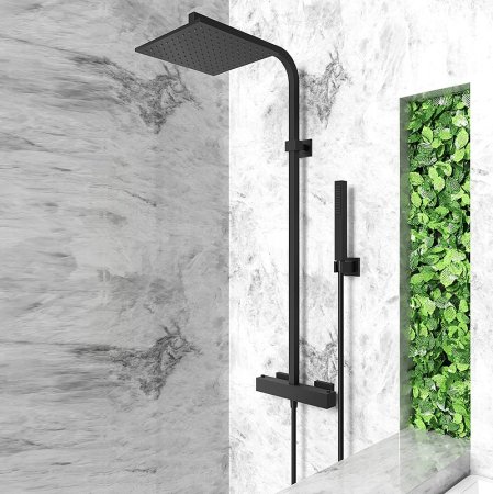 Душевая система Paini Dax-R 84PZ689TH Черная матовая 