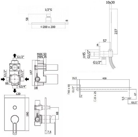 Душевая система Paffoni Ringo KITRIN015CR/M Хром 