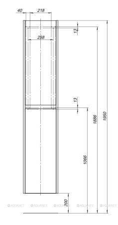 Пенал Aquanet Nova Lite 35 дуб серый 