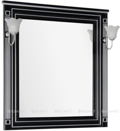 Зеркало Aquanet Паола 90 черный/серебро 