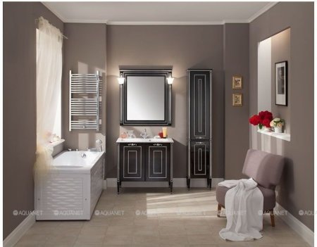 Зеркало Aquanet Паола 90 черный/серебро 