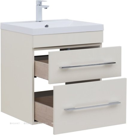 Тумба с раковиной Aquanet Верона 60 крем (2 ящика) 