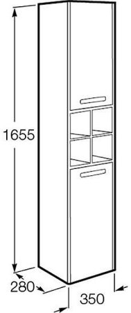 Шкаф пенал Roca Lago 35 857297444 подвесной Светлый дуб 