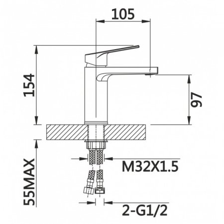 Cмеситель для раковины ViEiR V013511 Хром 