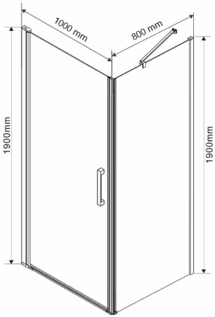 Душевой уголок Vincea Orta 100х80 VSR-1O8010CL профиль Хром стекло прозрачное 
