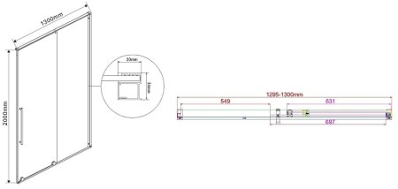 Душевая дверь Vincea Arno 130 VPS-1A130CL профиль Хром стекло прозрачное 