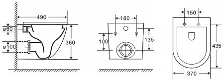 Унитаз Azario Grado AZ-0046 подвесной Белый с сиденьем Микролифт 