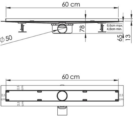 Душевой лоток Vincea Almira Jasmin 60 SAY.605.60.P.DUZ с решеткой Хром 