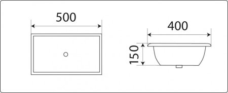Раковина CeramaLux 542A врезная 