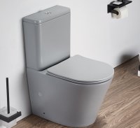 Унитаз-компакт CeramaLux N 2179XMDH с микролифтом светло серый матовый