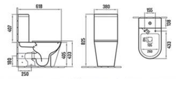 Унитаз-компакт CeramaLux N 2179XMDH с микролифтом светло серый матовый 