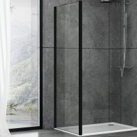 Душевая стенка Abber Schwarzer Diamant 70x195 S70B профиль Черный стекло прозрачное