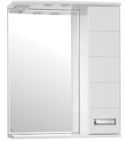 Зеркало со шкафом Style Line Ирис 65 С с подсветкой Белый глянец