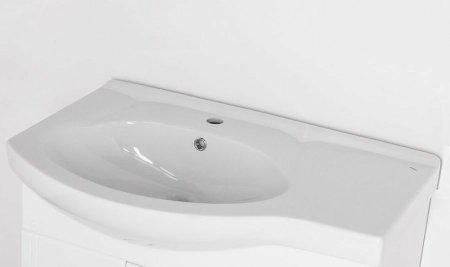 Тумба под раковину Style Line Жасмин 82 R ЛС-00000527 с бельевой корзиной Белая 