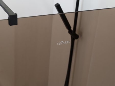 Душевая перегородка Cezares Liberta-L-2-80-120-BR-NERO стекло бронза, кронштейн 120 см 