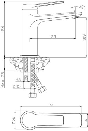 Смеситель для раковины Olive's Asturia 30100AS Хром 