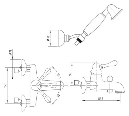 Смеситель Migliore Maya ML.MAY-8902 Br для ванны с душем 