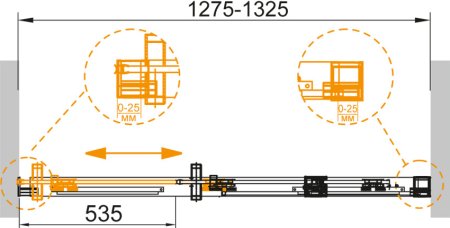 Душевая дверь в нишу Cezares Duet Soft BF 1 130 C Cr 