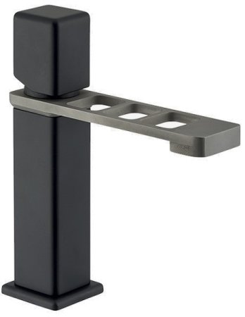 Смеситель для раковины Webert ONE-X OX830102441, черный/сталь 