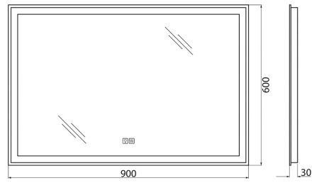 Зеркало BelBagno SPC-GRT-900-600-LED-TCH-WARM с подогревом 