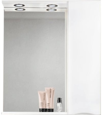 Зеркало со шкафом BelBagno MARINO-SPC-600/750-1A-BL-P-R 60 с подсветкой Bianco Lucido 