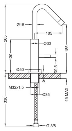 Смеситель Cezares Eco ECO-LSM2-01-Cr для раковины 