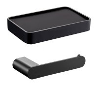 Держатель для туалетной бумаги с полкой WONZON & WOGHAND, Черный (WW-7726)