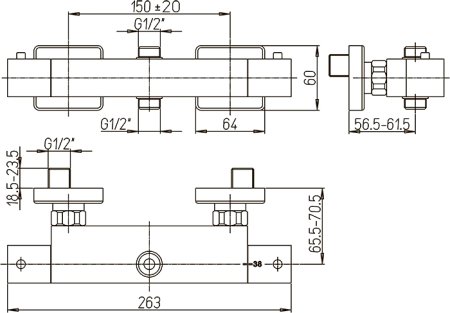 Смеситель для душа Paini Dax-R 84CR504TH Хром 