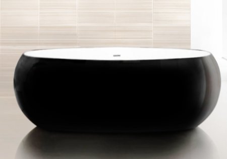 Акриловая ванна BelBagno BB18-NERO/BIA 180x90 без гидромассажа 