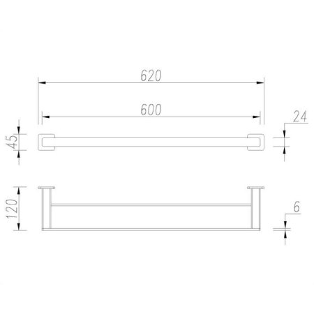 Полотенцедержатель Omnires Nelson NL80226CR хром двойная 