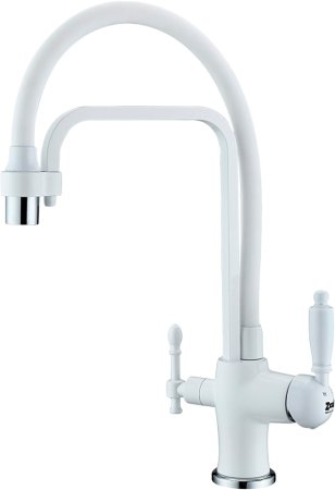 Смеситель для кухонной мойки Zorg Sanitary ZR 342-8 YF White 