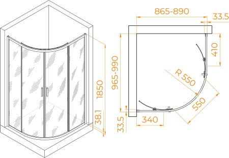 Душевой уголок RGW PA-61 900x1000 