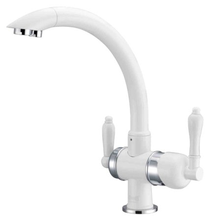 Смеситель Zorg Clean Water ZR 327 YF chrome white для кухонной мойки 