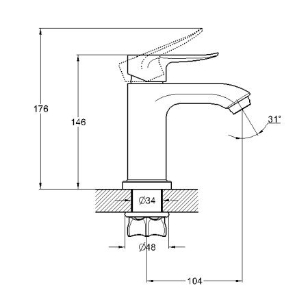 Смеситель G-lauf GOB1-A134 для раковины 