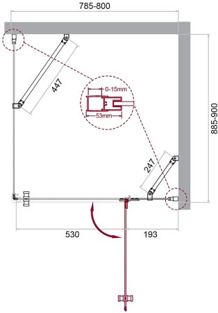 Душевой уголок BelBagno Kraft 80х90 KRAFT-AH-12-80/90-C-Cr-R профиль Хром стекло прозрачное 
