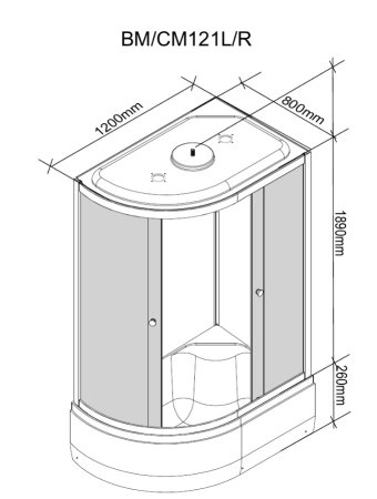 Душевая кабина Parly Bianco BM121 L 