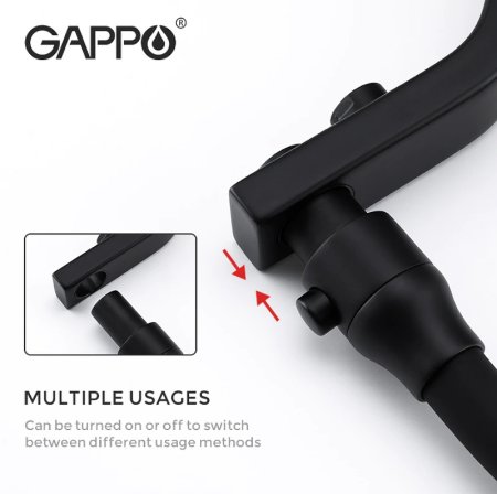 Смеситель для кухни Gappo G17-6 G4317-6 Черный матовый 