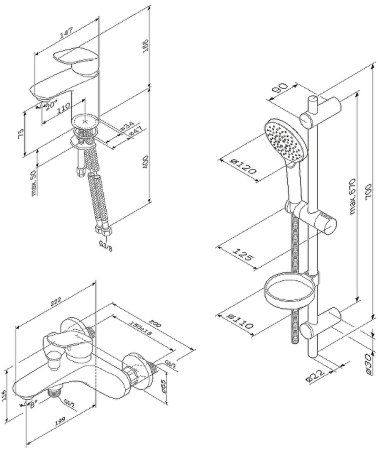 Комплект смесителей AM.PM Like F4098000 Хром 