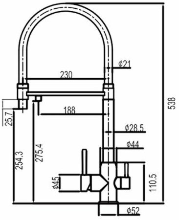 Смеситель для кухни Gappo G4399-5 Нержавеющая сталь Серый 