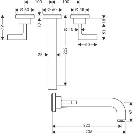 Смеситель Axor Citterio 39147000 для раковины 