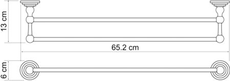 Полотенцедержатель WasserKRAFT Isar K-7340 двойной, темная бронза 