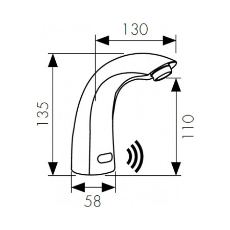 Смеситель для раковины Kaiser Sensor 38411 Хром 