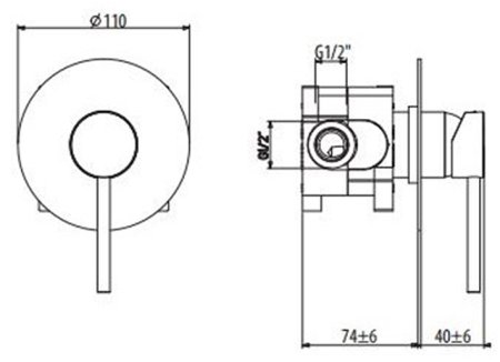 Смеситель для душа Gattoni Circle One 9031/90C0.CH Хром 