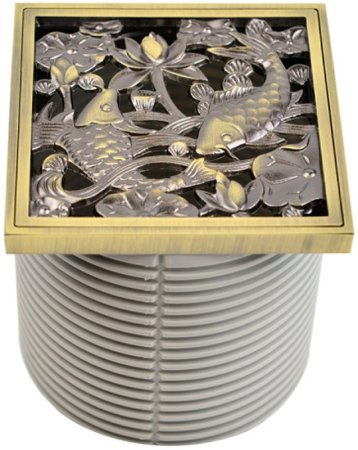 Душевой трап Bronze de Luxe Рыбы 21980-57 с решеткой Бронза 