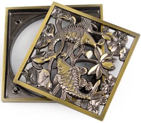 Душевой трап Bronze de Luxe Рыбы 21980-57 с решеткой Бронза 