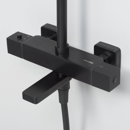 Душевая стойка WasserKRAFT Thermo A29901 с термостатом, черный матовый 