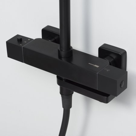 Душевая стойка WasserKRAFT Thermo A29901 с термостатом, черный матовый 