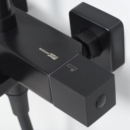 Душевая стойка WasserKRAFT Thermo A29901 с термостатом, черный матовый 
