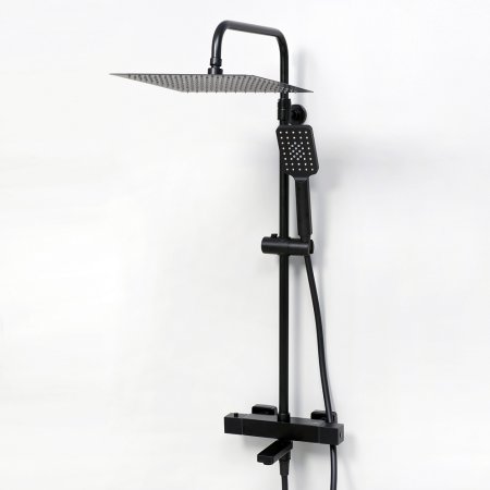 Душевая стойка WasserKRAFT Thermo A29901 с термостатом, черный матовый 